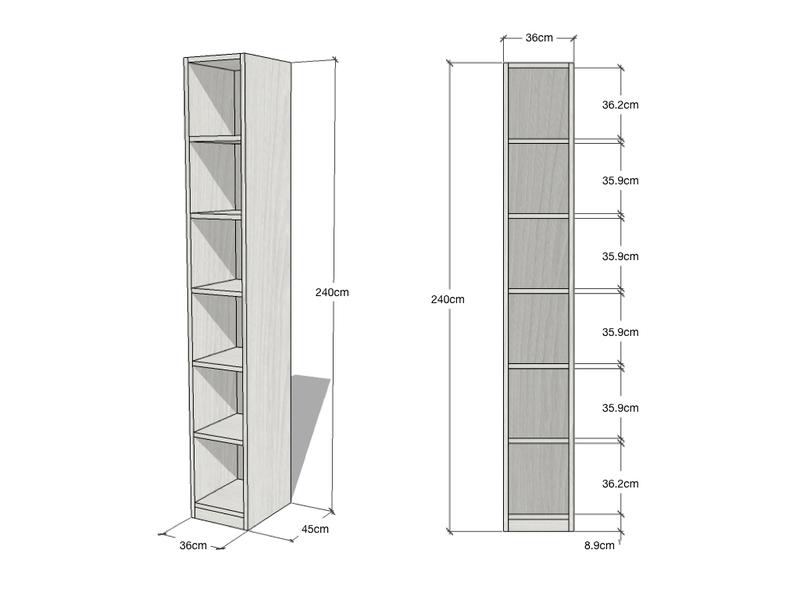 25mm板厚開放式書櫃/E1環保系統板/尺寸規格可訂製