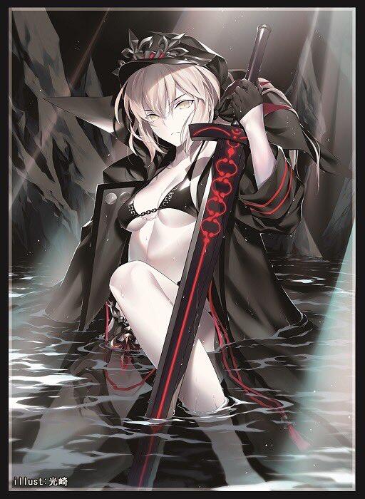 《醉夢》Fate/Grand Order 黑Saber 黑呆毛 光崎  收藏 卡套 單張 size：約92×67㎜