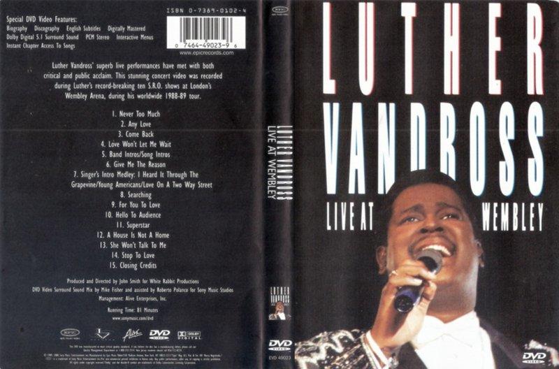 路瑟范德魯斯 倫敦演唱會實況精選 Luther Vandross Live At Wembley DVD