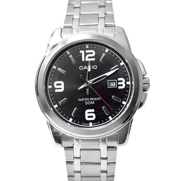 CASIO手錶大數字黑色鋼錶【NEC151】