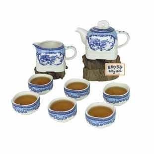 【EZBUY】特價 蓋碗青花瓷功夫茶具套裝茶杯品茗杯陶瓷器整套茶壺