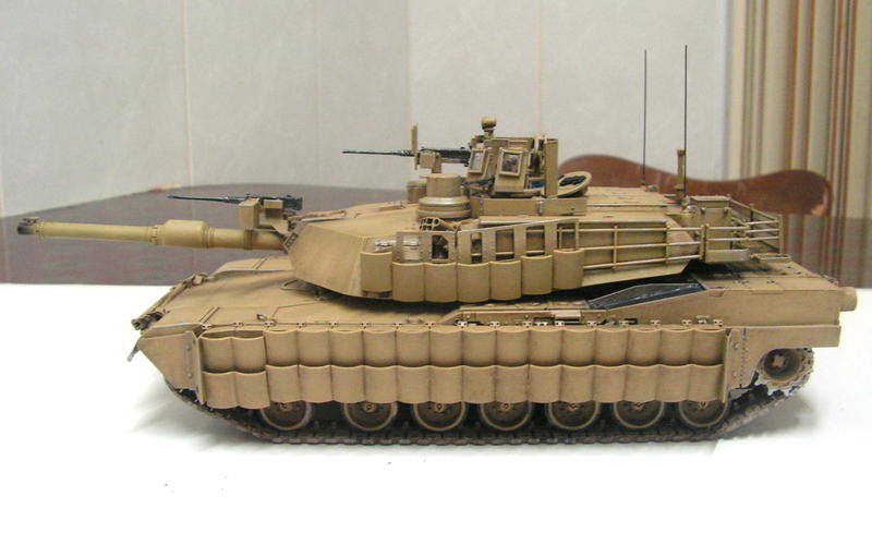 (全手工完成品/已售出)美軍M1A2 SEP Abrams TUSK II/第4步兵師團[改造光影塗裝粉彩舊化等1/35