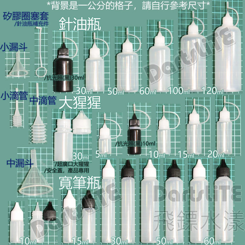 PE針油瓶量杯小漏斗挖棒滴管吸管筆型尖嘴瓶醫療級筆桿瓶安全蓋長嘴耐酸鹼醒油5、10、15、20、30、50cc100ml