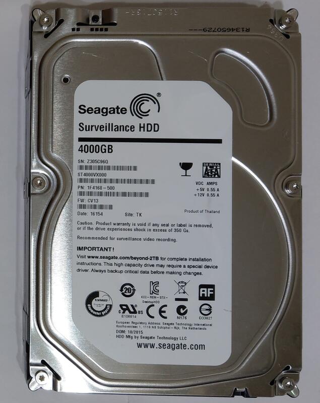 希捷 Seagate SATA3 3.5" 4T 硬碟