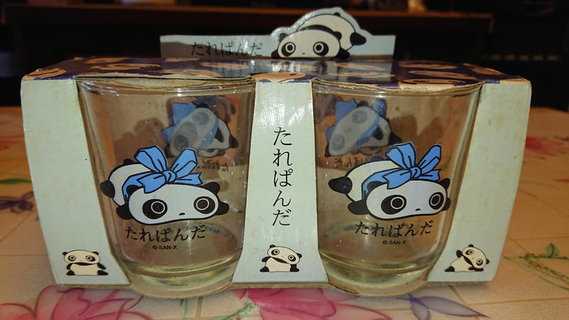 【全新】可愛貓熊水晶玻璃杯飲料杯下午茶杯品茗喝茶一組四個(合售)聚會派對親子互動(特價出清)