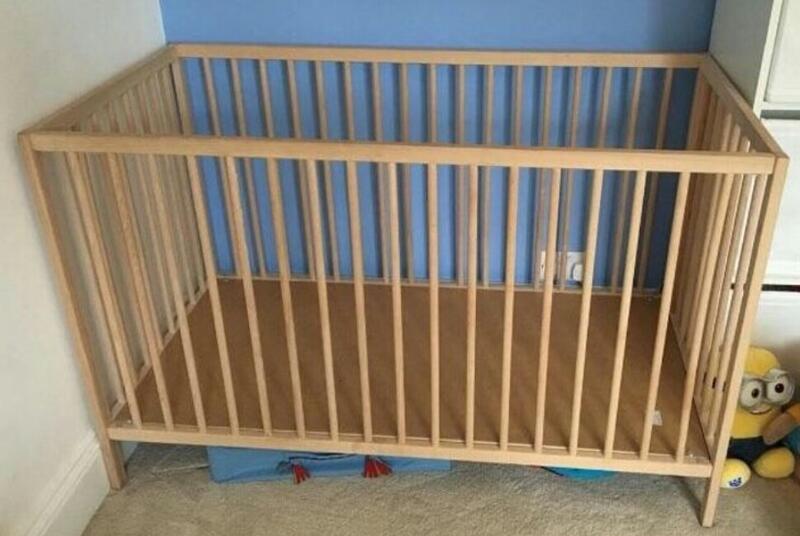 Ikea 原木 實木 嬰兒床 遊戲床 線20元