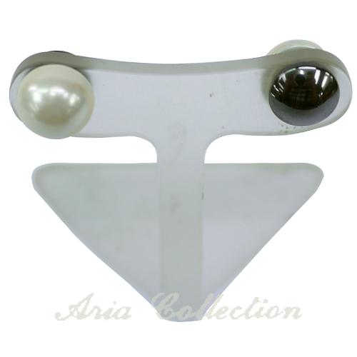 磁性耳環 珍珠耳環 黑膽石耳環 鐵灰色耳環  J011-701