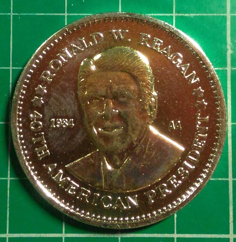 外國 各式代幣紀念章  非錢幣 特價代幣 美國總統雷根 品相如圖 @H1042