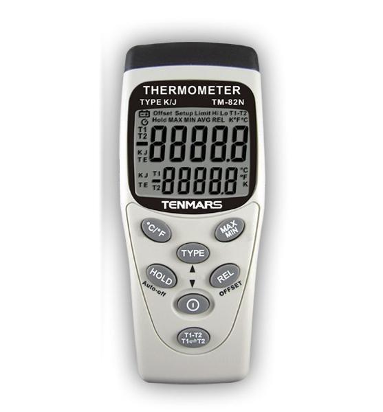 TENMARS K/J型雙輸入數位溫度錶 TM-82N