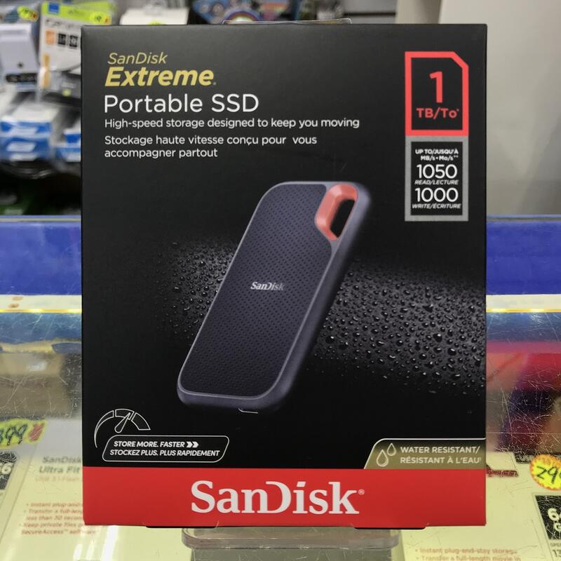 E61】SanDisk Extreme 1T 1TB 2.5吋行動固態硬碟USB3.2 外接式硬碟SSD