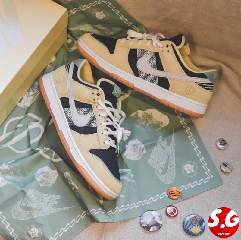 S.G NIKE DUNK LOW Rooted in peace 庭師園丁杏白黑和平符號DJ4671-294