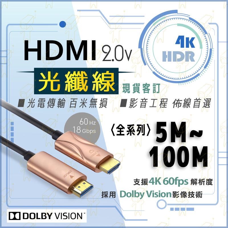 年末特賣⚡德國晶片 無衰減 4K影音 5米10米15米20米25米30米40米50米 2.0版 AOC光纖HDMI線