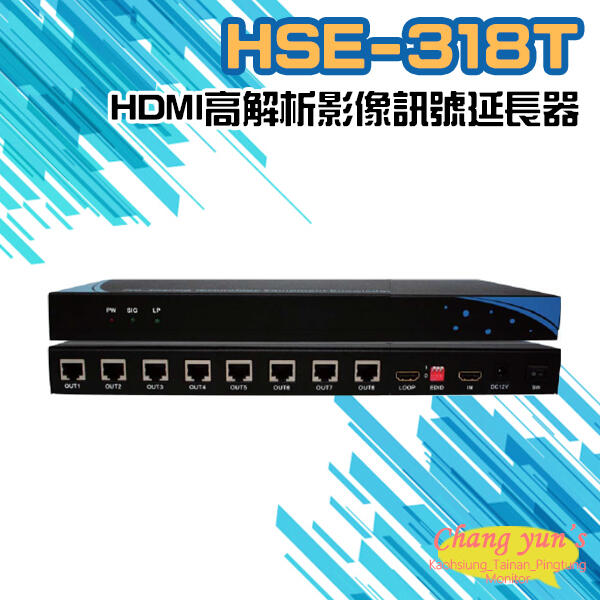 昌運監視器 HSE-318T 1入8出 HDMI高解析影像訊號延長器