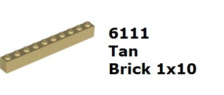 【磚樂】 LEGO 樂高 6111 4166138 Brick 1x10 米色 沙色 基本磚