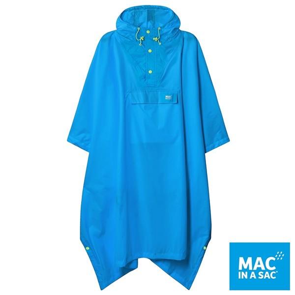  (登山屋)MAC IN A SAC中性款輕巧袋著走快穿成人斗篷式雨衣MNS041螢光藍