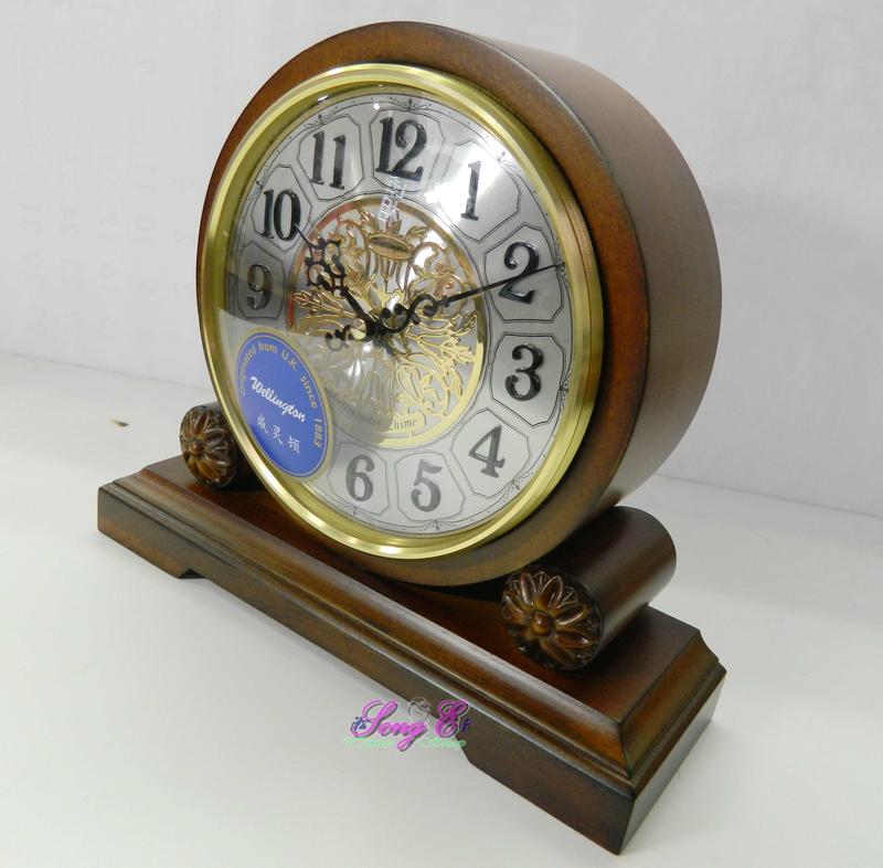 威靈頓 Wellington原木報時鐘 型號：T20225  採用日本SKP精工機芯 品質好 西敏寺報時鐘聲