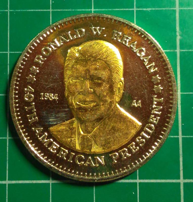 外國 各式代幣紀念章  非錢幣 特價代幣 美國總統雷根 品相如圖 @H1043
