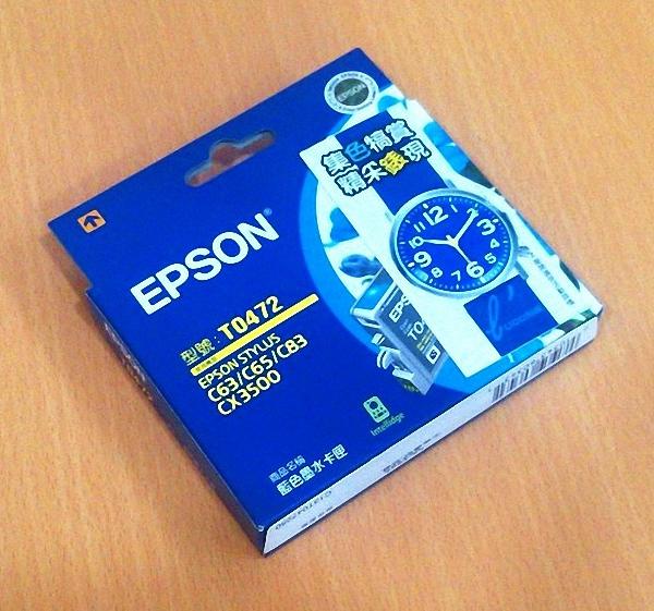 【EPSON】藍色墨水卡匣 (T0472)  無拆封庫存出清已過保鮮期/退換運費買家自付