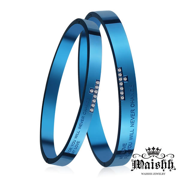 情侶手環 ✠ Waishh ✠ 堅信愛情 IP藍鈦 鋼手環【單個價】【CLS009】