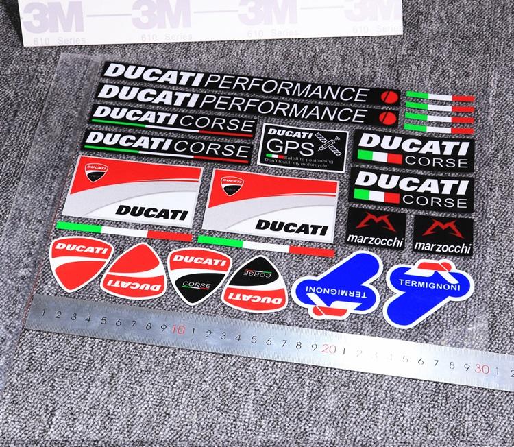 摩托車改裝 正3M素材貼紙 DUCATI LOGO 杜卡迪貼花 超值大全套 機車彩繪反光貼紙 一套23枚
