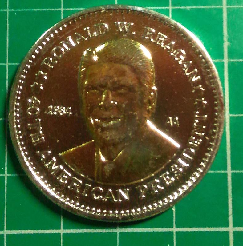 外國 各式代幣紀念章  非錢幣 特價代幣 美國總統雷根 品相如圖 @H1044