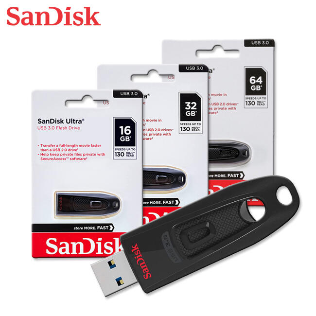 SanDisk 16G 32G 64G Ultra CZ48 USB 3.0 隨身碟 130MB/s (SD-CZ48)