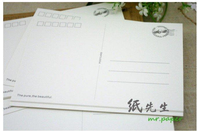 < > [紙先生Mr.Paper]單面空白明信片 DIY手繪 白卡有貨可郵寄 20張入 郵戳篇 優惠