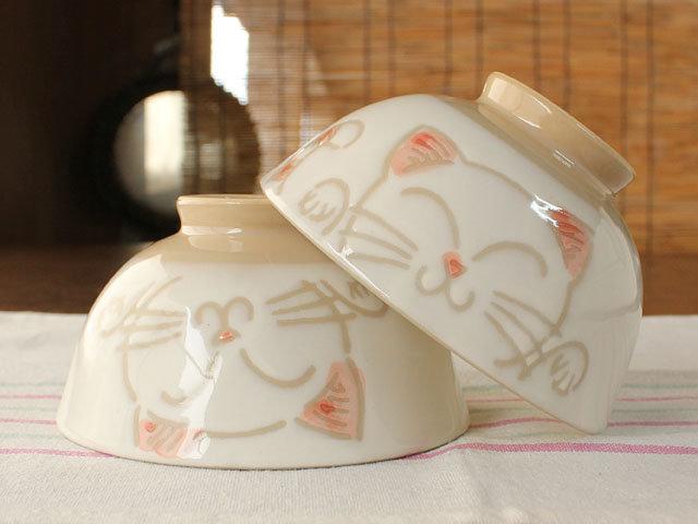 艾苗小屋-日本製粉嫩貓咪飯碗