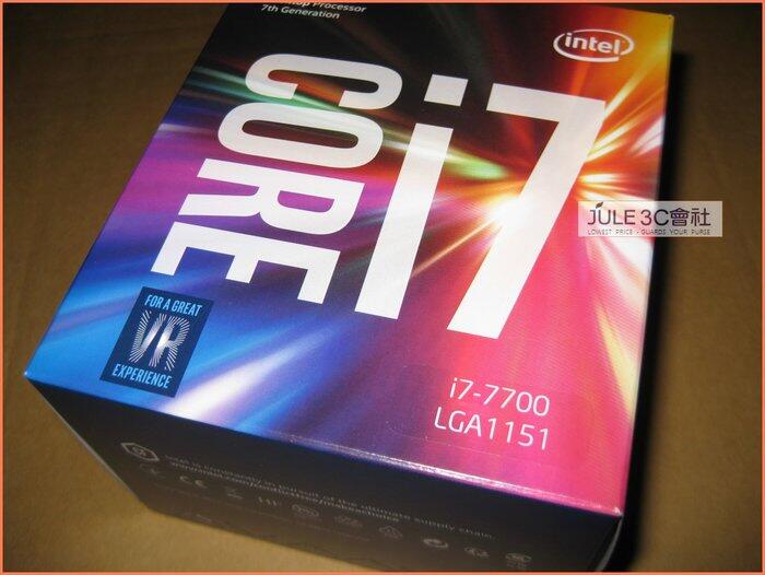 JULE 3C二館-Intel Core i7 7700 3.6G~4.2G/8M/盒裝良品/第七代/1151 CPU