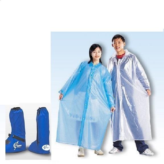 【shich上大莊】 機車雨衣 / 珠光塑膠前開式 雨衣 + 強耐型雨鞋套 合購優惠490元