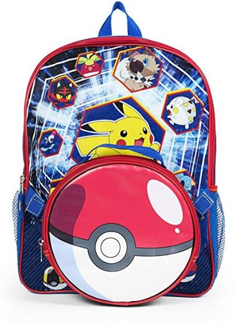 現貨 美國帶回 全球夯 Pokemon 寶可夢 神奇寶貝動漫雙肩背包 皮卡丘 男童款雙肩後背包+午餐袋 書包 旅遊包