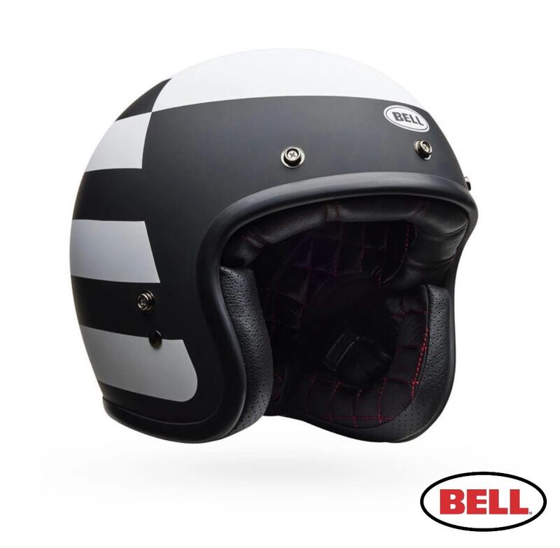 -開關倉庫- Bell CUSTOM 500 急速標線 黑白 消光 3/4罩 復古帽 經典款 最新亞洲版