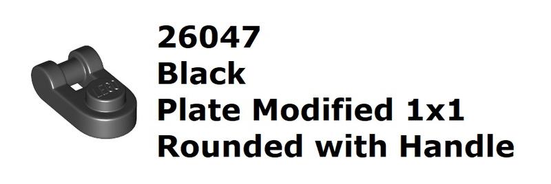 【磚樂】LEGO 樂高 26047 6157554 Plate 1x1 Rounded 黑色 圓弧薄板附把