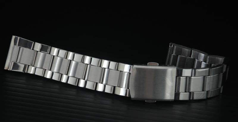 超值20mm方便使用雙按式錶扣,新款三版式（中砂＋兩側光）不鏽鋼製錶帶