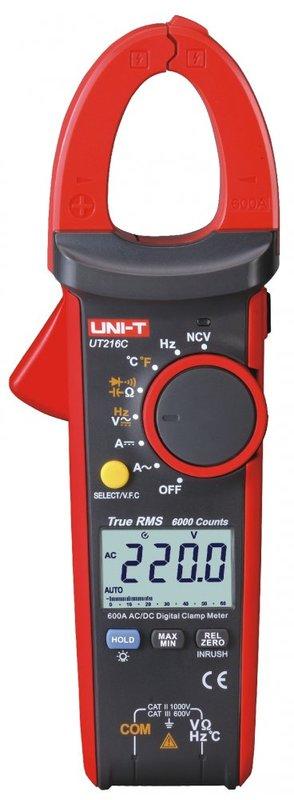 TECPEL 泰菱 》UNI-T 優利德 UT-216C 鉤表 真有效值 電容 NVC 溫度 背光 鉤錶 交直流