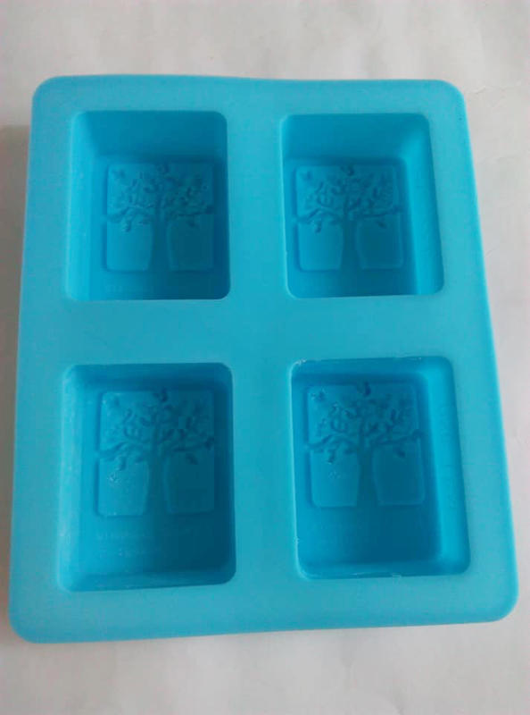 9成新 4連方形樹 矽膠模具 果凍模 手工皂模