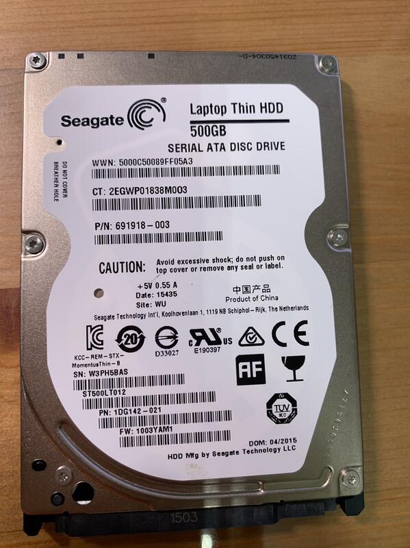 二手 2.5吋 Seagate  500GB HDD