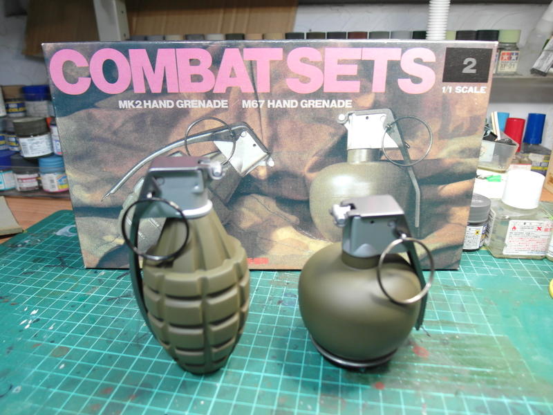 1/1美軍手榴彈與M18煙霧彈模型完成品
