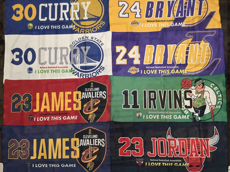 [現貨] NBA 運動毛巾 吸水 吸汗 毛巾 健身 勇士 騎士 湖人 Curry Irving Kobe James