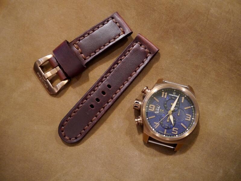 KH手工皮革工作室 錶帶訂製18mm 20mm 22mm(不含錶面)牛皮表帶 皮革錶帶全手工縫線手圍大小量身訂作
