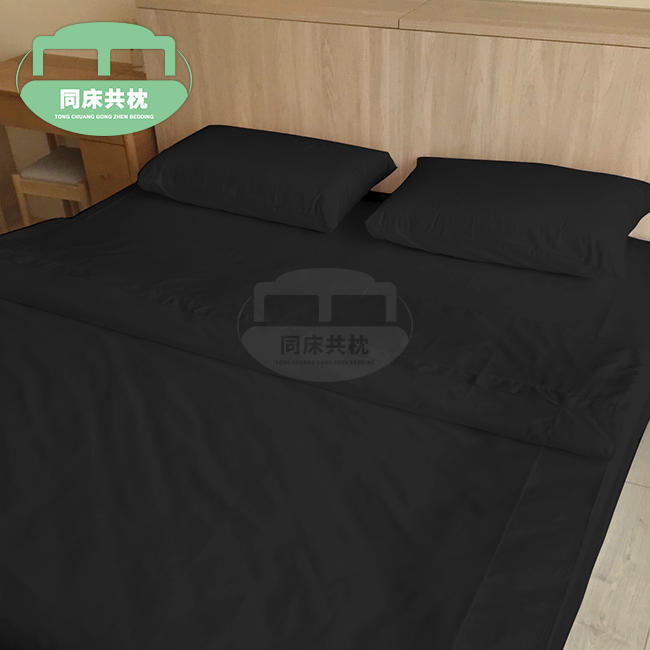 §同床共枕§ Best 完美元素品 100%頂級長纖精梳棉 單人3.5x6.2尺 薄床包枕套兩件式組-個性黑 台灣製造