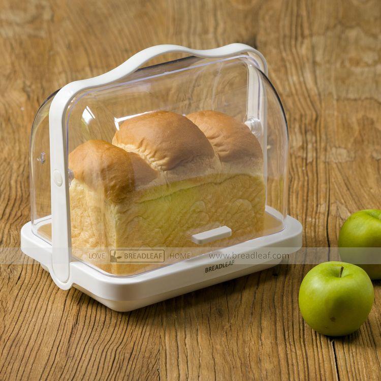 【嚴選SHOP】BreadLeaf 便攜手提 白色透明吐司麵包盒 蛋糕盒 透明盒 冷藏盒 保鮮盒 野餐盒【B103】