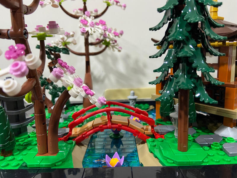 已組裝】樂高LEGO 10315 寧靜庭園日式小屋風雅日本小橋流水茶道櫻花石 