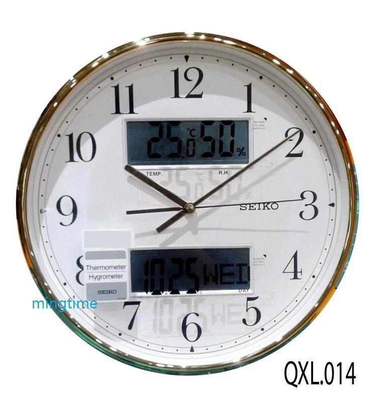 明時計【SEIKO】日本 精工 SEIKO  溫.濕度 雙顯式 靜音 時鐘 、 掛鐘QXL014、QXL014G