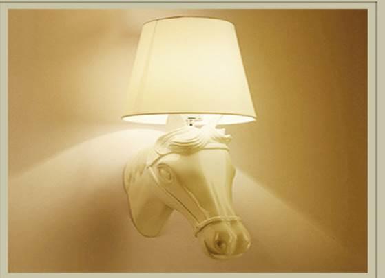 【點點夢工坊】北歐馬頭壁燈(白)創意個性走廊燈過道燈牆壁燈簡約現代酒店臥室床頭燈