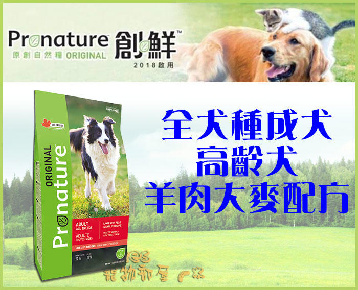 【Plumes寵物部屋二館】創鮮Pronature《養生犬系列-全犬種成犬/高齡犬-羊肉大麥》11.3kg-狗糧【免運】