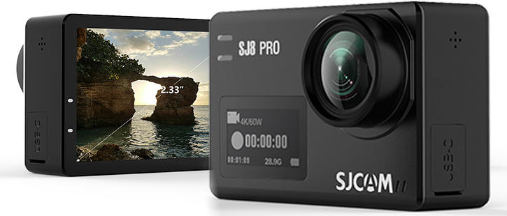 呈現攝影-SJCAM SJ-8 PRO 黑色 可夜拍 4K 縮時夜景 防手震 2.33吋專業運動攝影機