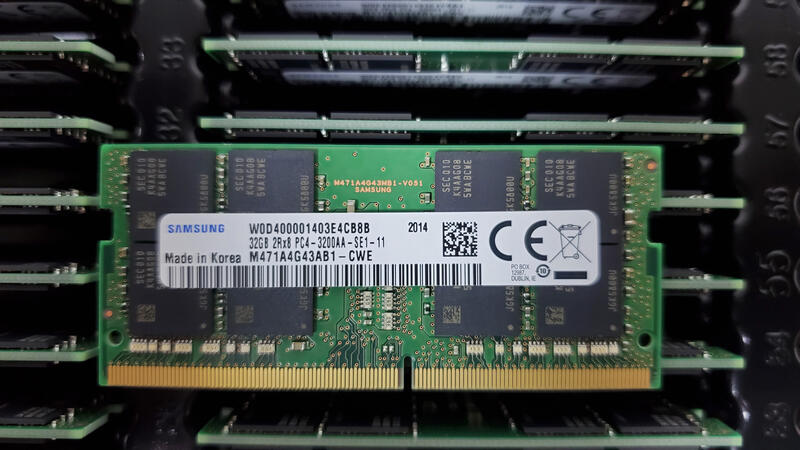 *全台唯一*SAMSUNG DDR4-3200 單條 32G 筆記型SODIMM記憶體