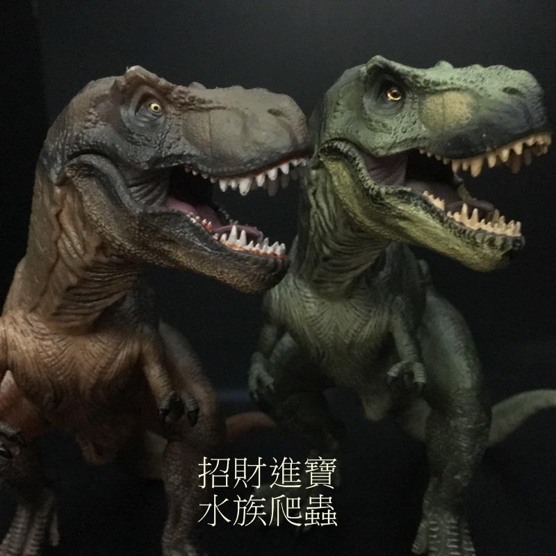 蹲姿暴龍 恐龍玩具綠色咖啡色坐姿侏羅紀世界公園兒童禮物 模型動物爬蟲(非 PAPO schleich ) DM02
