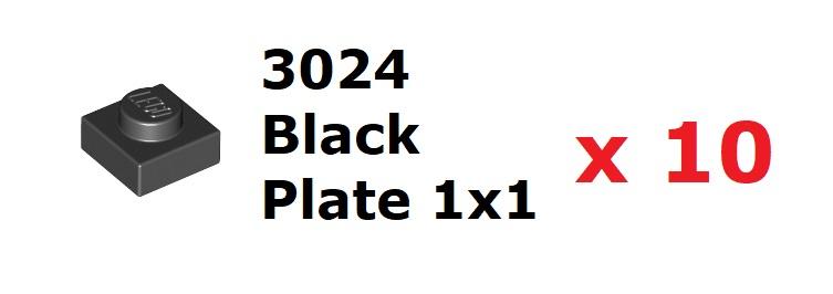 【磚樂】10個一組 LEGO 樂高 3024 302426 Black Plate 1x1 黑色薄板